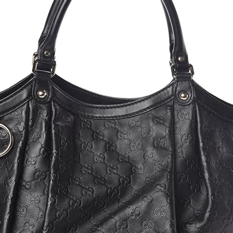 gucci black leather sukey tote|GUCCI Guccissima Large Sukey Tote Black .